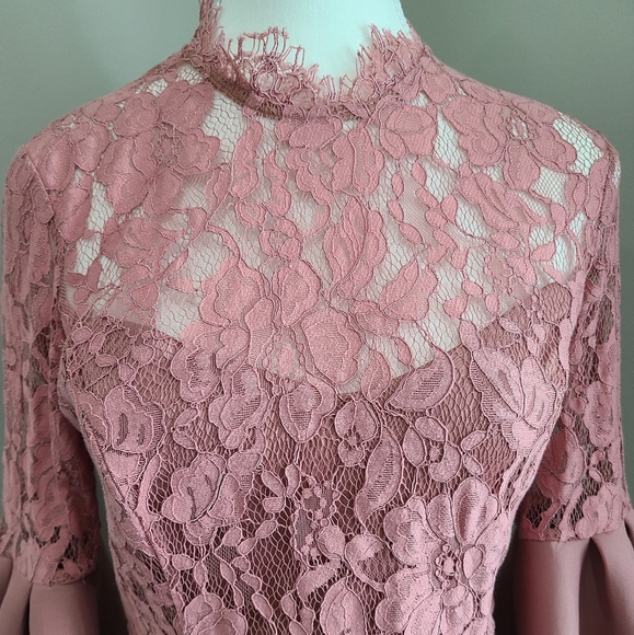 Asos fluted sleeve scuba lace dress - Picture 5 of 11